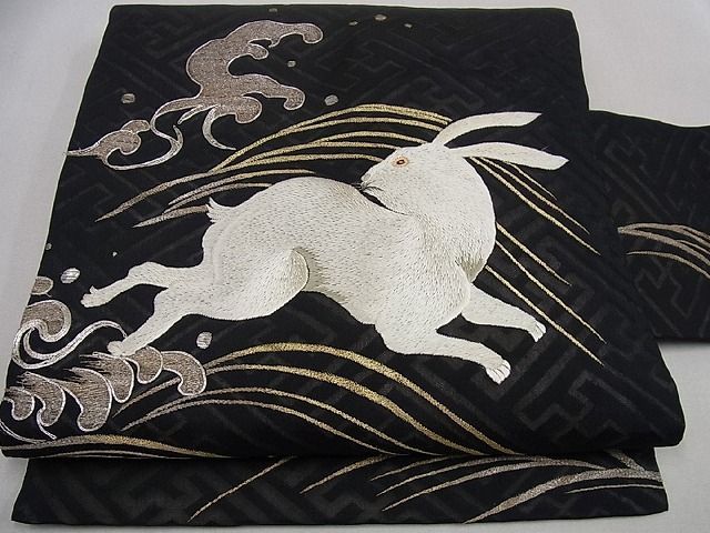 平和屋着物アンティーク 大正ロマン 九寸名古屋帯 総手刺繍 立波帆船文