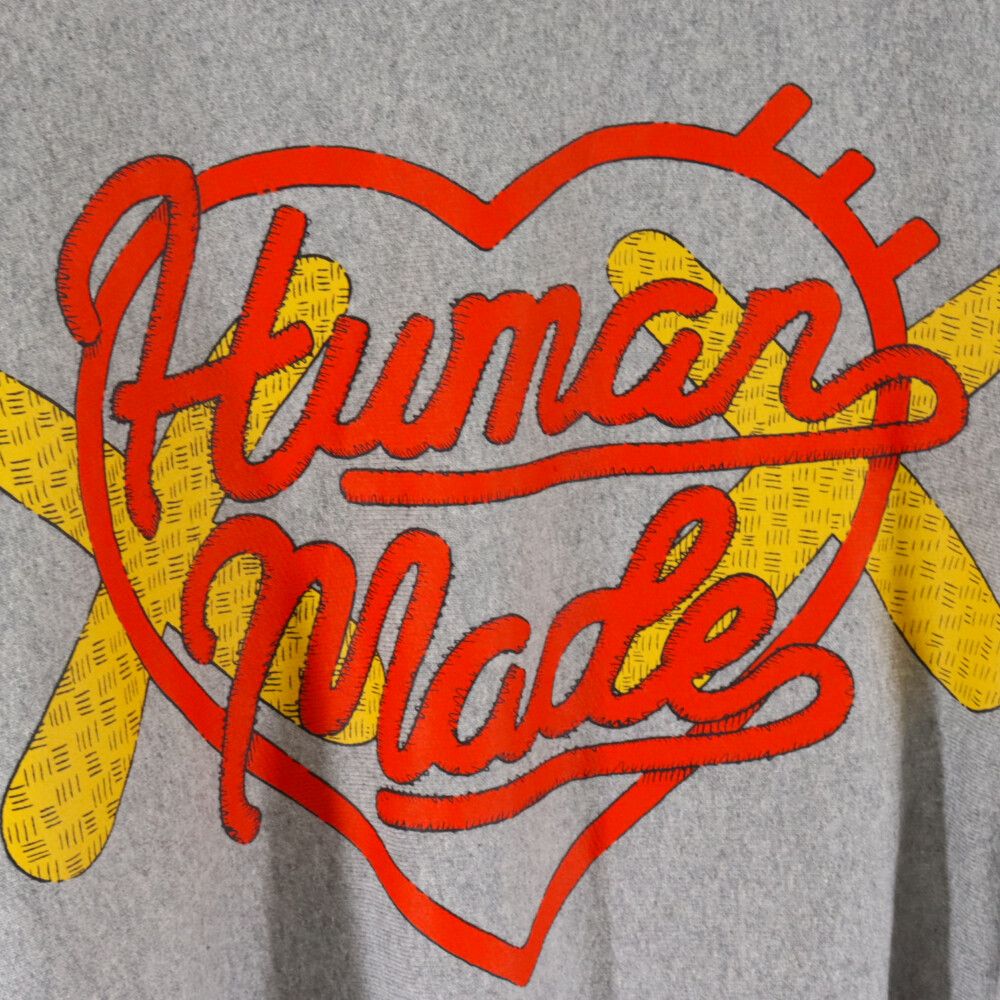 HUMAN MADE ヒューマンメイド 23AW×KAWS Made Sweatshirt×カウズ グラフィックプリント メイドスウェットトレーナー グレー XX26CS00353センチ肩幅