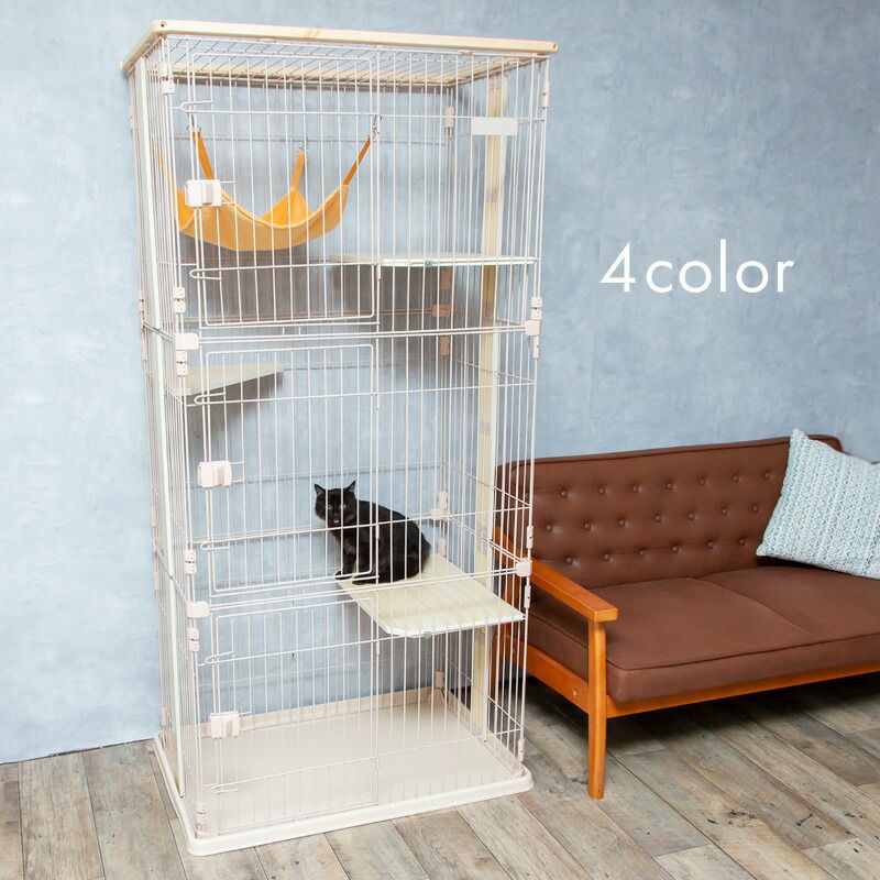 猫 ケージ キャットハウス 留守番保護 脱走防止 おしゃれ (3段, ブラウン) 猫 ケージ キャットハウス 留守番保護 脱走防止 おしゃれ (3段