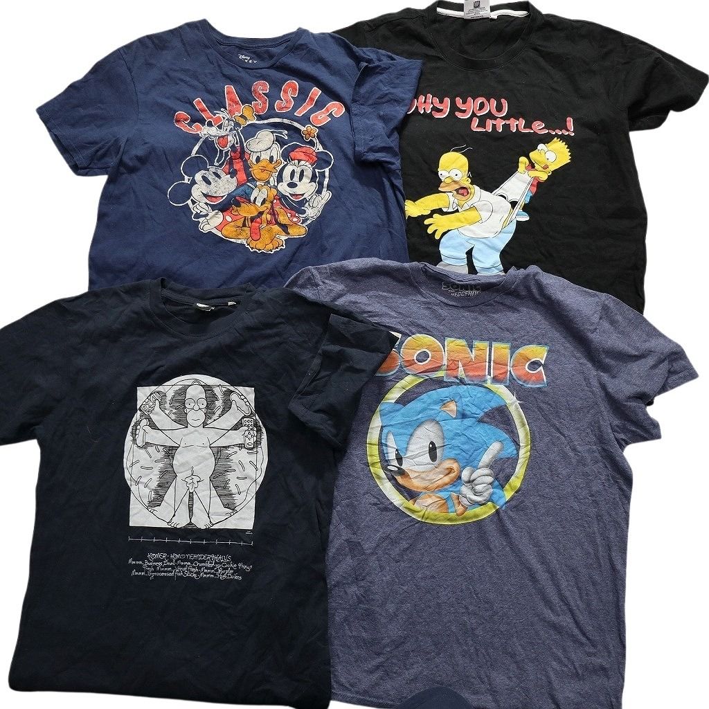古着卸 まとめ売り キャラクター 半袖Tシャツ 16枚セット (メンズ L