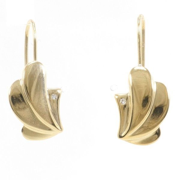管90 K18YG ピアス ダイヤ 約0.1ct×2 総重量約1.4g