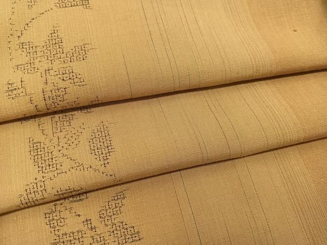 平和屋着物○結城紬 奥順 はたおり娘 100亀甲 飛び亀甲 更紗花間道