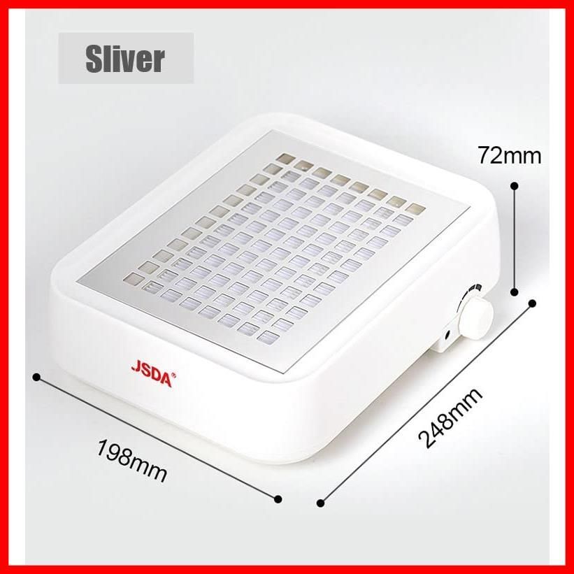 【人気商品】JSDA 騒音軽減 ネイルダストコレクター ネイル集塵機 集じん機 3段階風力調節可能 シンプルサイクロンで音静か ネイルダスト  ネイルドライヤー ジェルネイル 強い吸引力 セルフネイル 110V (シルバー Silver)