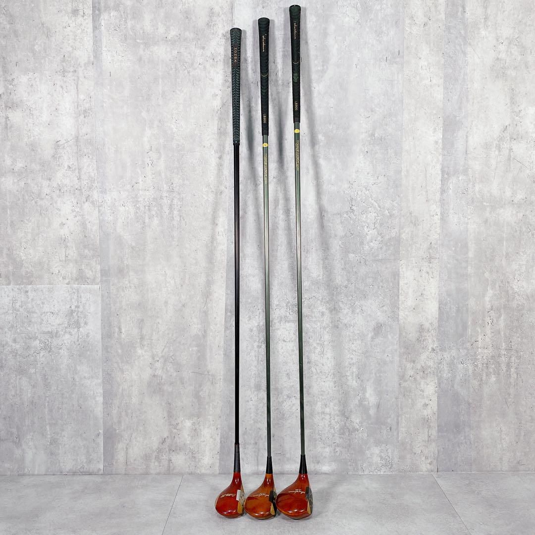 X537 HONMA 1W 3W 5W パーシモン ウッド 3本 ヒロホンマ 本間ゴルフ - X537 HONMA 1W 3W 5W パーシモン ウッド 3本