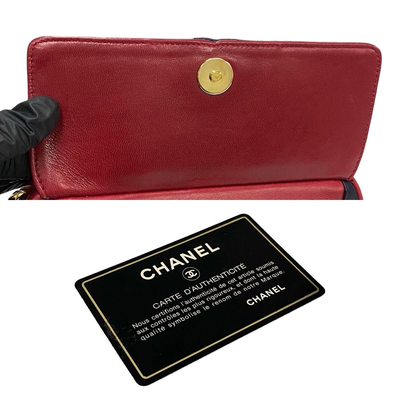 極 美品 カード シール有 2番台 CHANEL シャネル ココ ラムスキン  