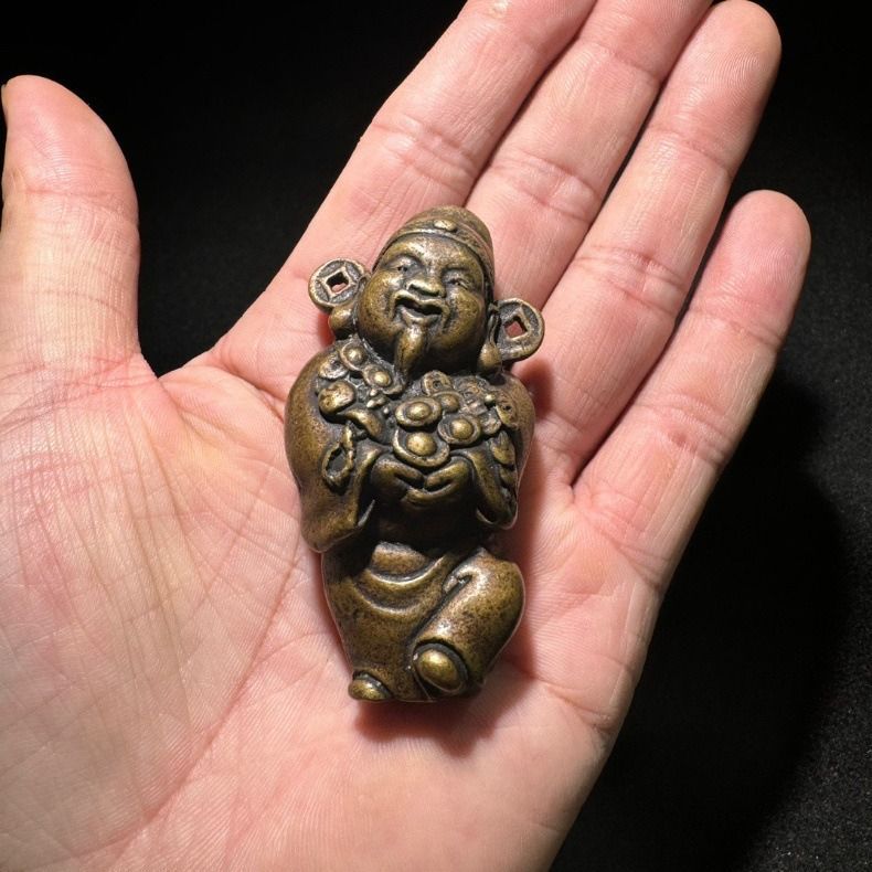 布袋 七福神 銅製 彫刻 仏像 彫刻 置物 風水 開運 金運 骨董 古美術