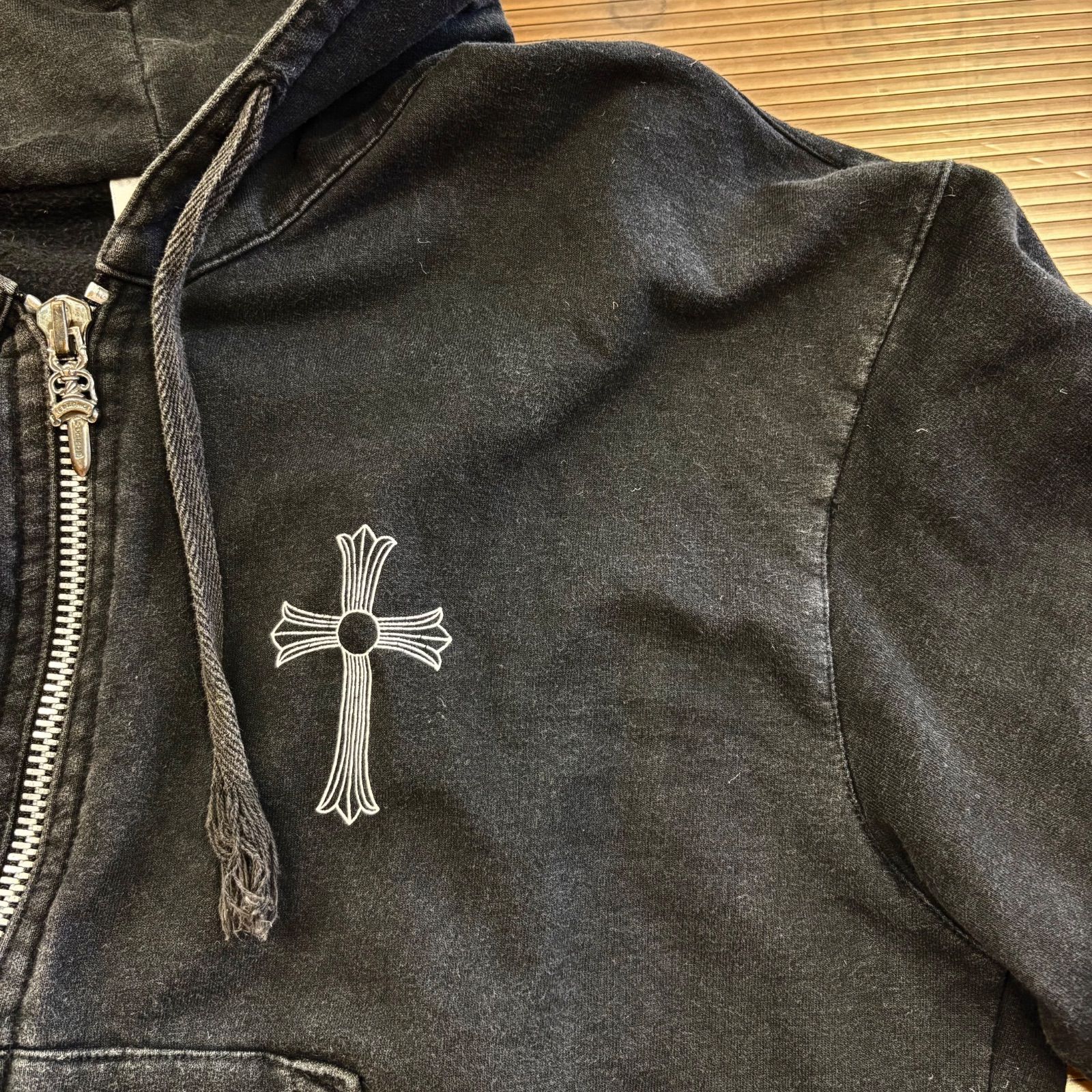 90s vintage CHROME HEARTS 裏起毛 ジップアップジャケット パーカー 