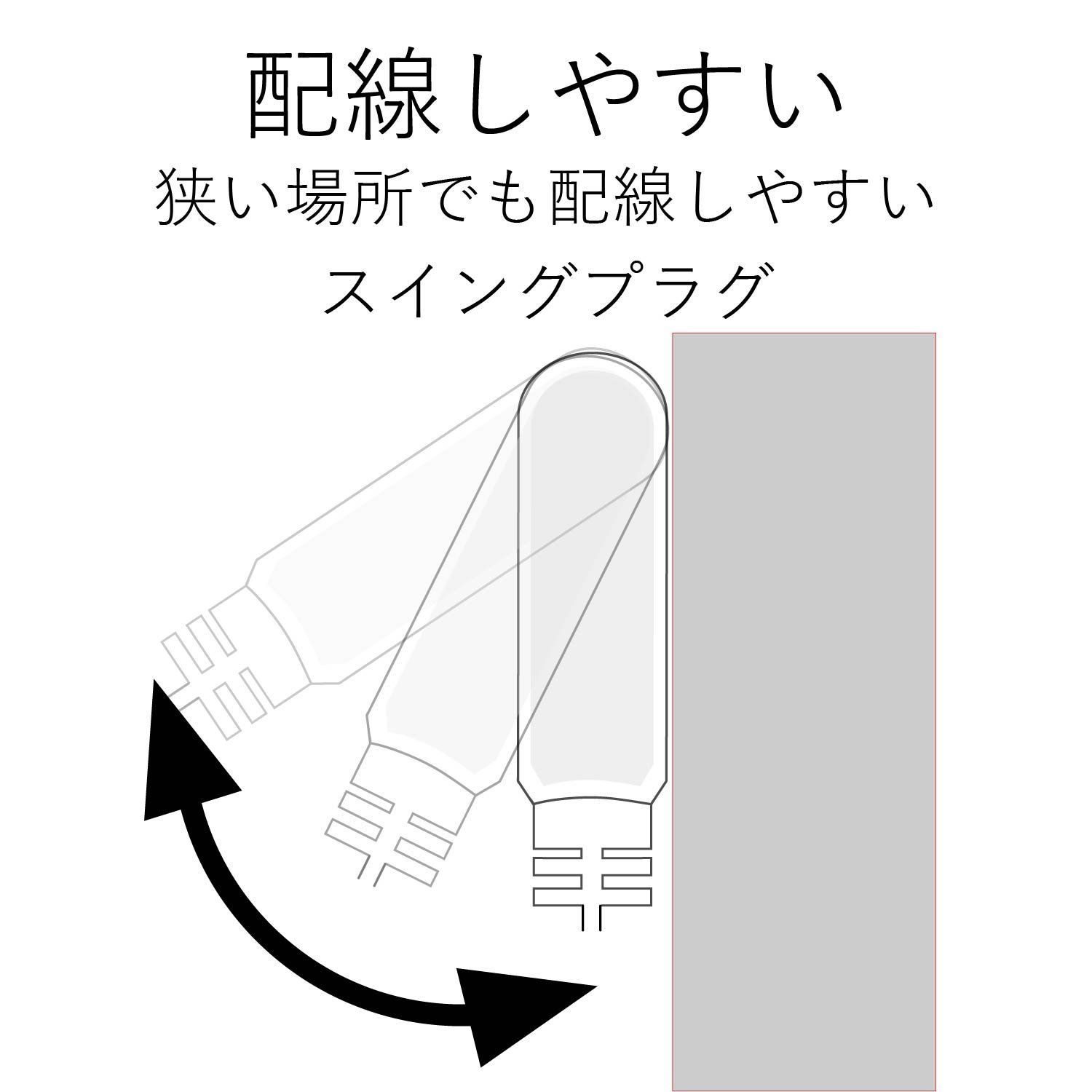 メルカリShops - 【カラー:ホワイト_サイズ:5m_スタイル:6個口】エレコム 電源タップ 雷ガー