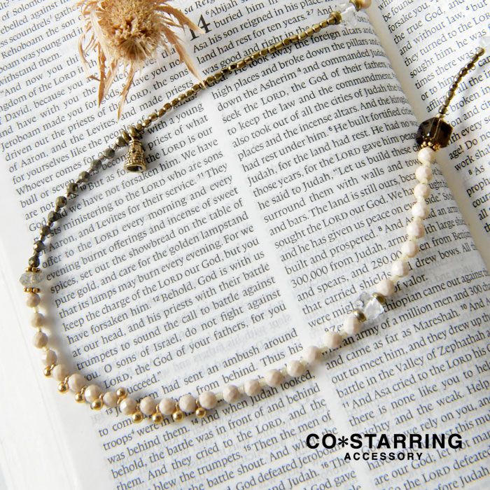 CO STARRING コ スターリング 天然石 ミックス ロングネックレス ov-line-004 br br レディース ショート 2way 調節可 おしゃれ カジュアル フォーマル