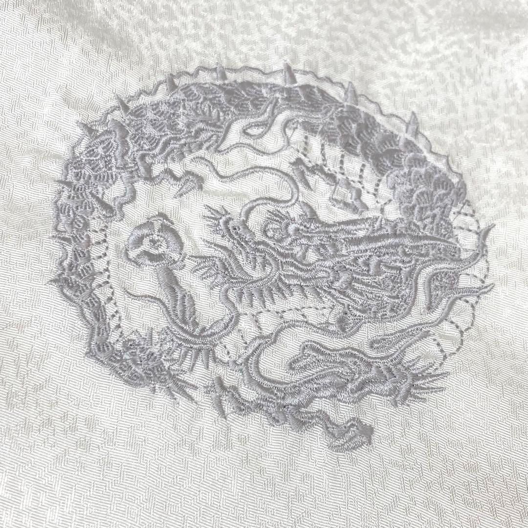 着物と帯 時流】M24878◇男性用 紋付羽織袴3点◇龍 刺繍入 大きい 