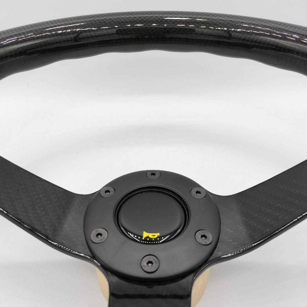 ドライカーボンステアリング ブラック ディープTYPE 超軽量 社外