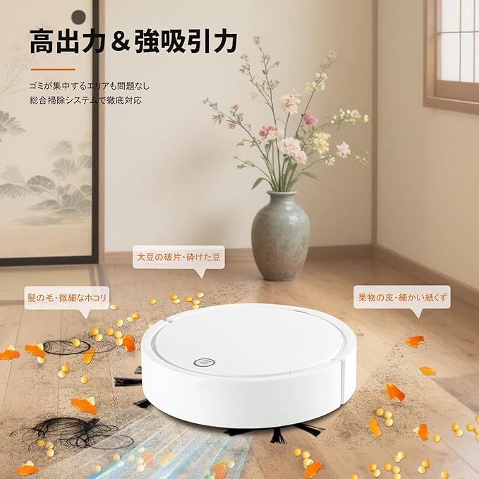 ロボット掃除機 最新発売 水拭き 掃除 そうじ ソウジ 薄型 強力吸引 3000PA吸引力 拭き掃除 自動掃除 ふき掃除 限定セール 水洗い可能 超静音 充電式 長時間稼働 ロボット掃除機 【6.5cm超薄型 強力吸引】 3-in-1水拭き掃除 お掃除
