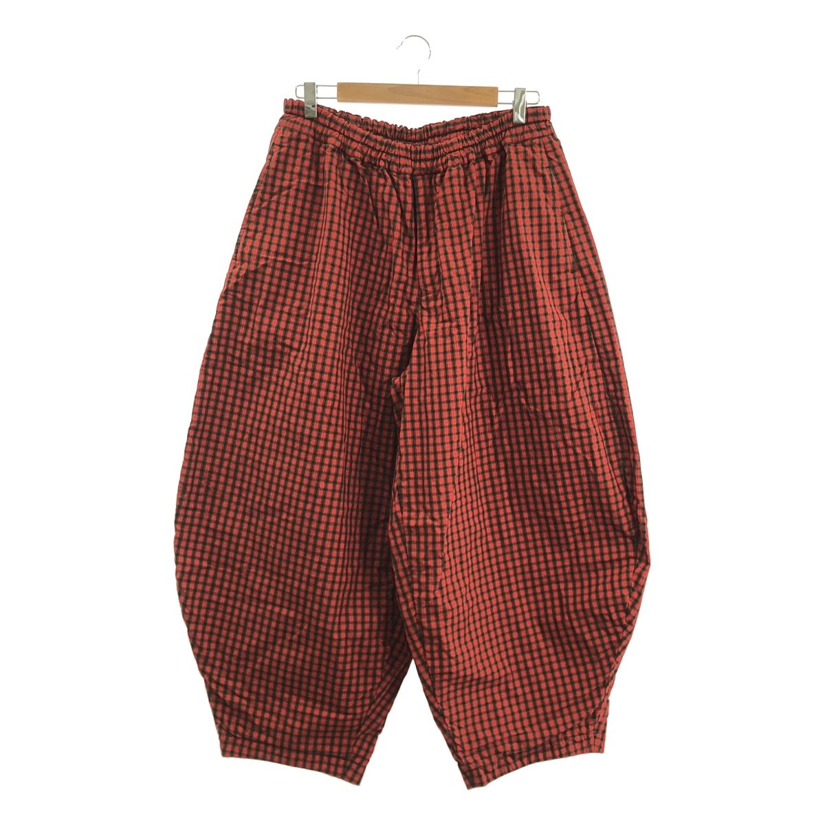 BLACK COMME des GARCONS | ブラックコムデギャルソン | 2019SS | 製品加工 ドローストリング バルーン ワイド イージー パンツ | 総裏地 | XL | レッド|ブラック | メンズ