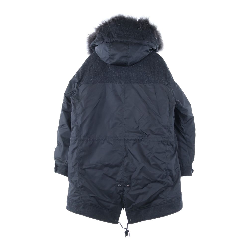 TATRAS タトラス 18AW R LINE Rライン ウール切り替えコート ダウンジャケット ラクーンファー フード ブラック MTA19A4580