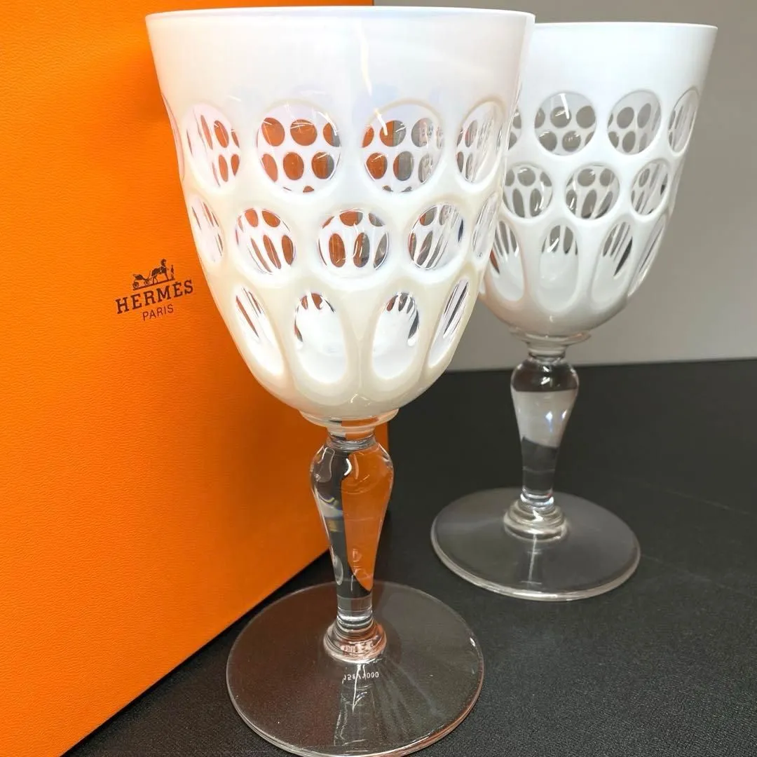 ◇美品◇エルメス ファンファーレ シャンパングラス 2客 ペア 箱