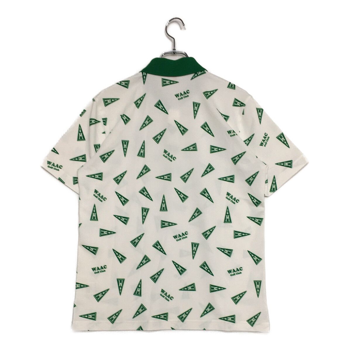 メンズ ワック WAAC 半袖ポロシャツ 2 M 白×緑 ホワイト×グリーン 総柄