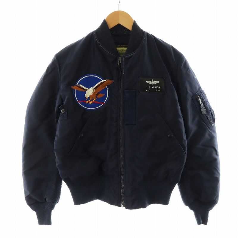 バズリクソンズ BUZZ RICKSON’S TYPE B-15C MOD A.F.Blue 178th Fighter Interceptor SQ フライトジャケット ジャンパー ブルゾン ワッペン 鷲 36 S 紺 ネイビー /AN29
