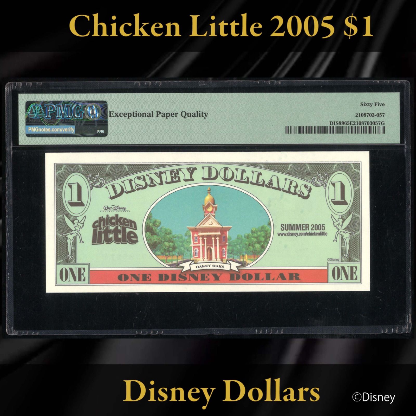 ディズニーダラー 1ドル5枚 5ドル1枚 10ドル1枚 2005 ディズニーダラー 2005年 1ドル チキン・リトル シリーズA PMG65