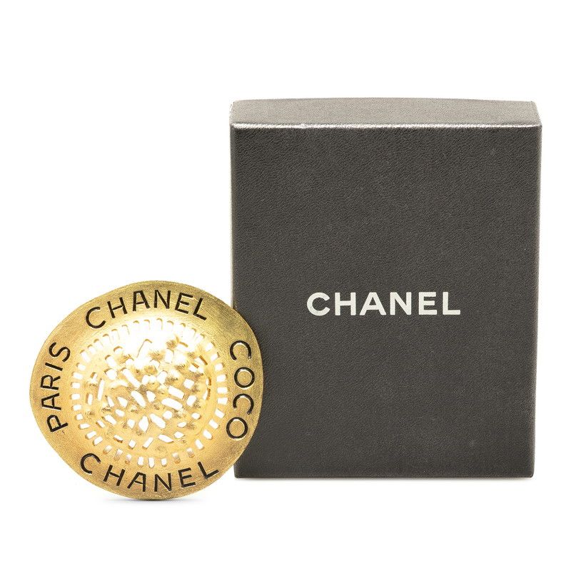 シャネル ヴィンテージ ロゴ ゴールド メッキ レディース CHANEL