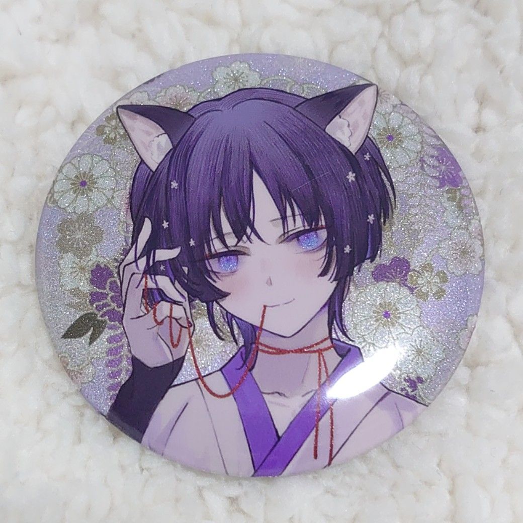 原神 同人缶バッジ スカラマシュ ケモ耳仕様 🎃 缶バッヂ - メルカリ