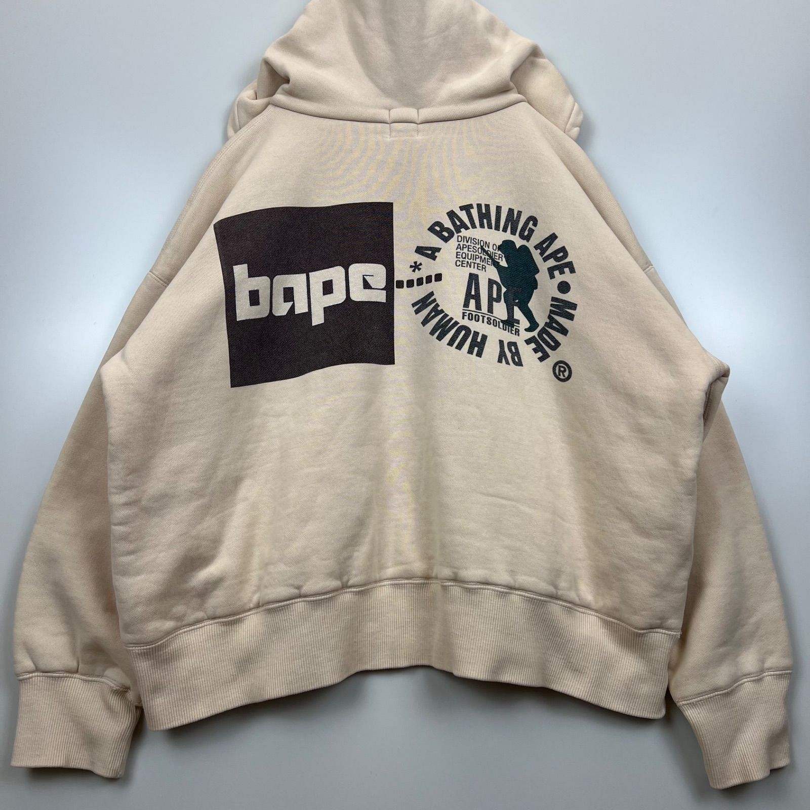 90s vintage special A BATHING APE soldier hoodie separate S 初期