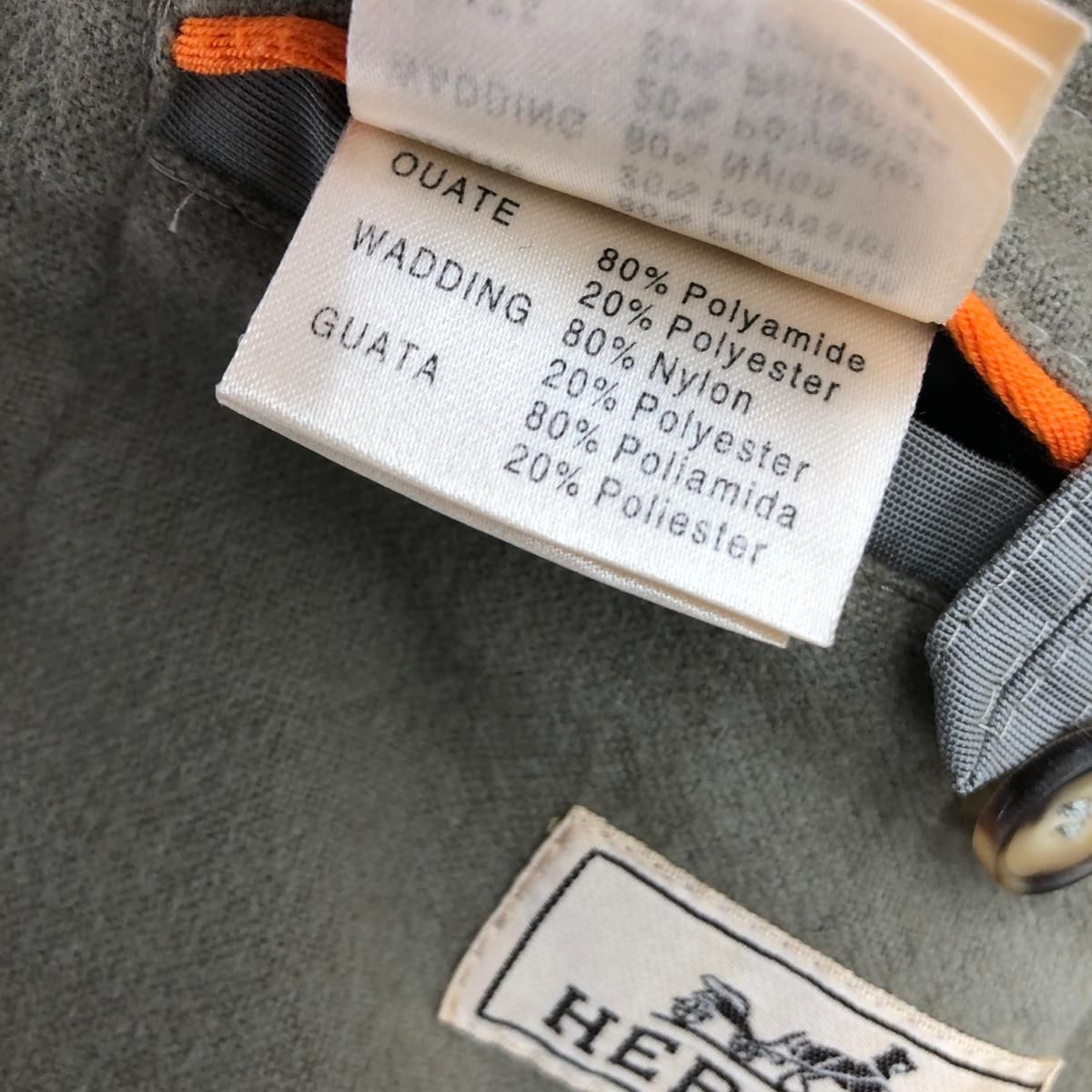 【美品】エルメス ダッフルコート ヘリンボーン フード取り外し可能 ネイビー L 美品】エルメス ダッフルコート ヘリンボーン フード取り外し可能