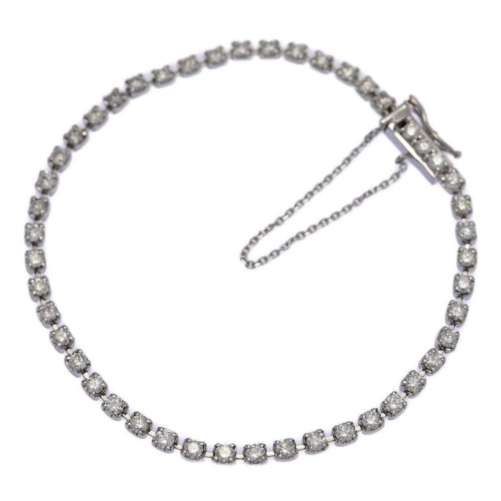 2.5ct|テニスセッティング・ダイヤモンド ブレスレット バングル|K18WG|750-5.9g|ホワイトゴールド|プレゼント|記念日 ♀ S レディース 593514