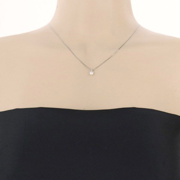 Pt Pt850 プラチナ ネックレス ダイヤモンド0.345ct 一粒石 ベネチアン 
