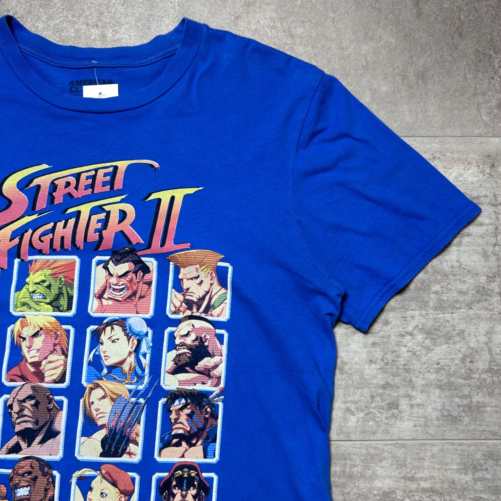 STREET FIGHTER Ⅱ プリントTシャツ M size ブルー AMERICAN
