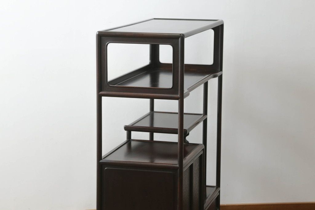 飾り棚 和製アンティーク 昭和初期 唐木 本紫檀 シタン材 漆塗り