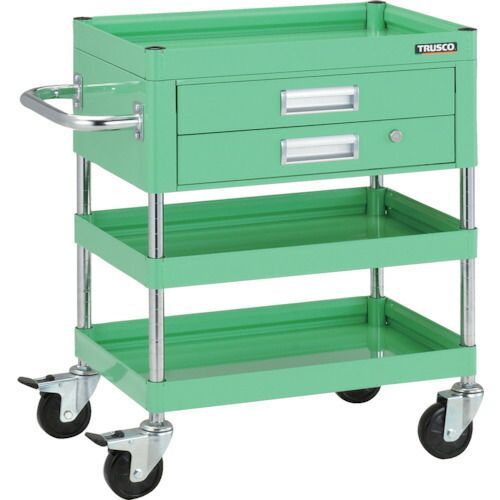 トラスコ中山 ＴＲＵＳＣＯ ファルコンワゴン６００Ｘ４００ ゴム車輪 ＹＧ色 FAW-963-YG トラスコ中山⁄TRUSCO ファルコンワゴン 1段引出付 600X400 U双輪 W色