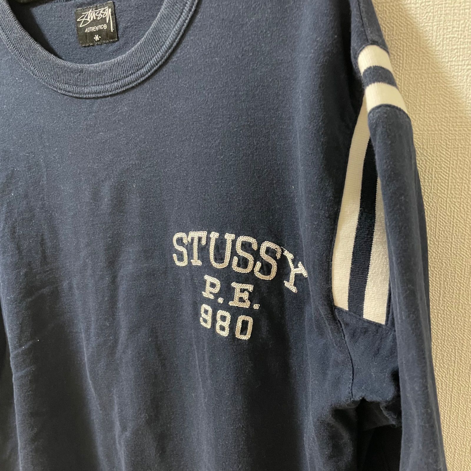 STUSSY P.E.980 Authentic 刺繍ロゴ ロンT 七分丈 - メルカリ