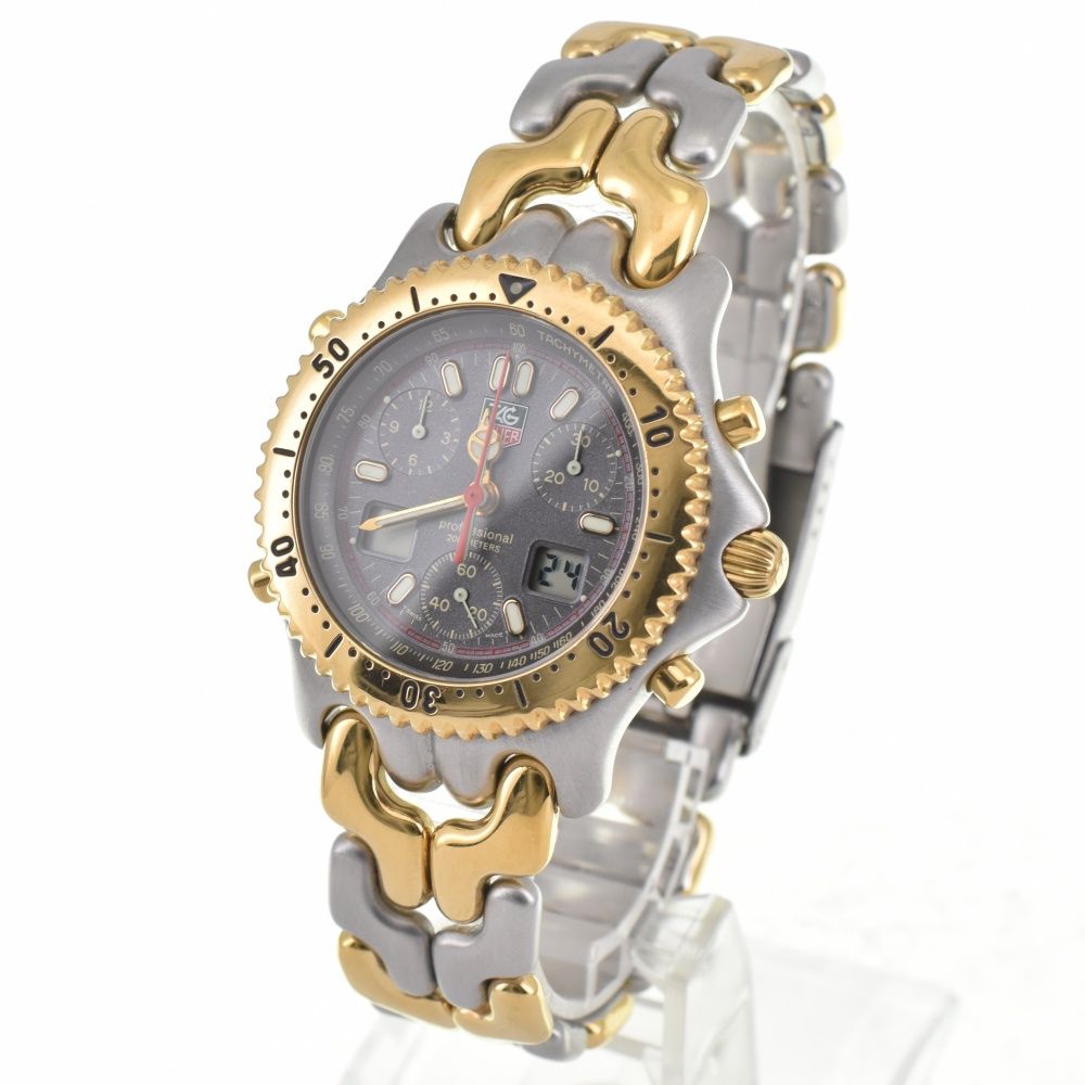 タグホイヤー セナモデル クォーツ 腕時計 革ベルト＋SSベルト タグ