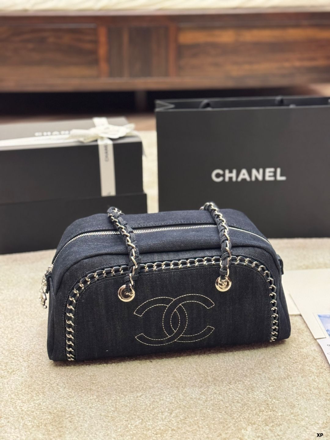 今日特価】Vintage CHANEL ボウリング シングルショルダーバッグ