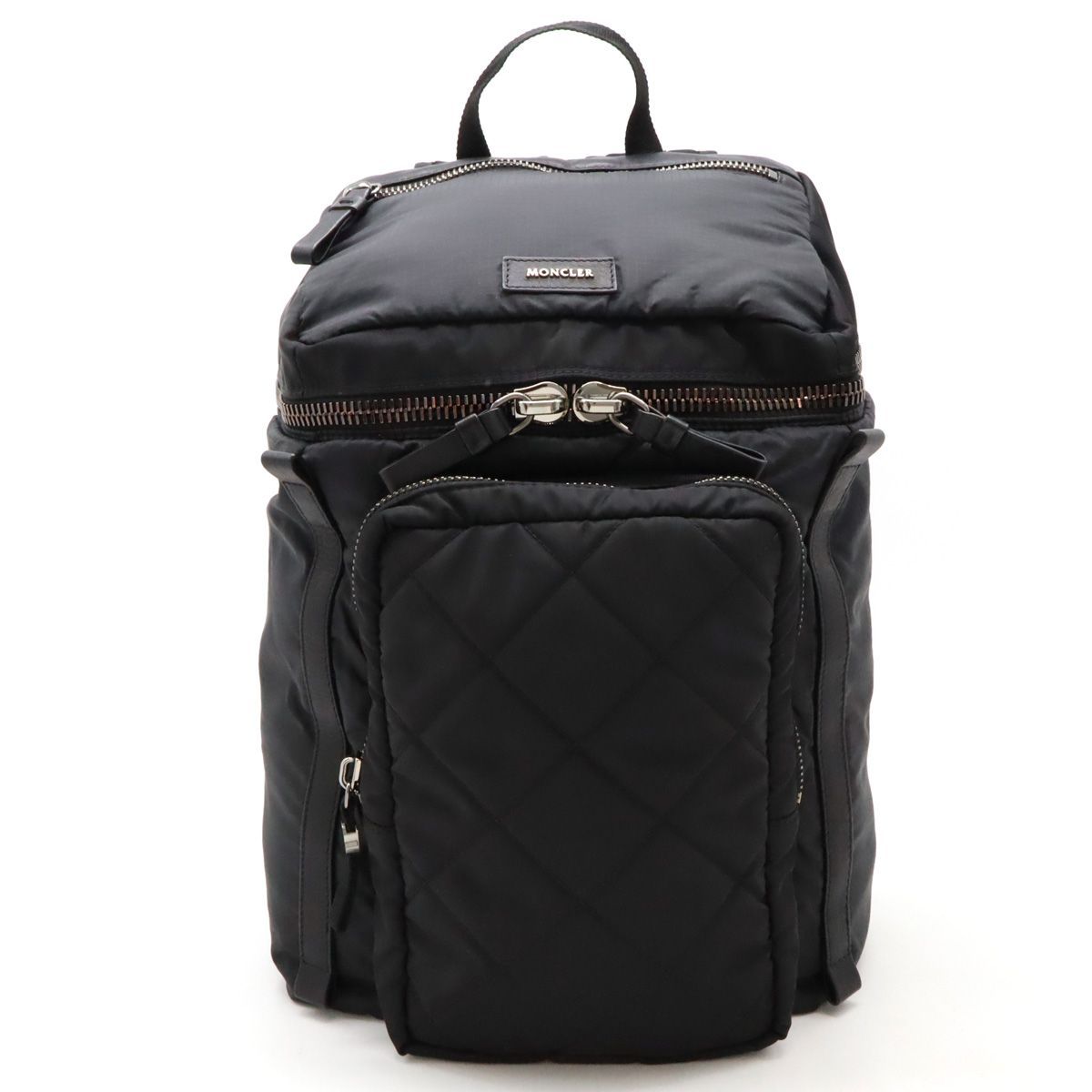 MONCLER モンクレール リュックサック バックパック デイパック キルティング ナイロン レザー ブラック 黒 シルバー金具