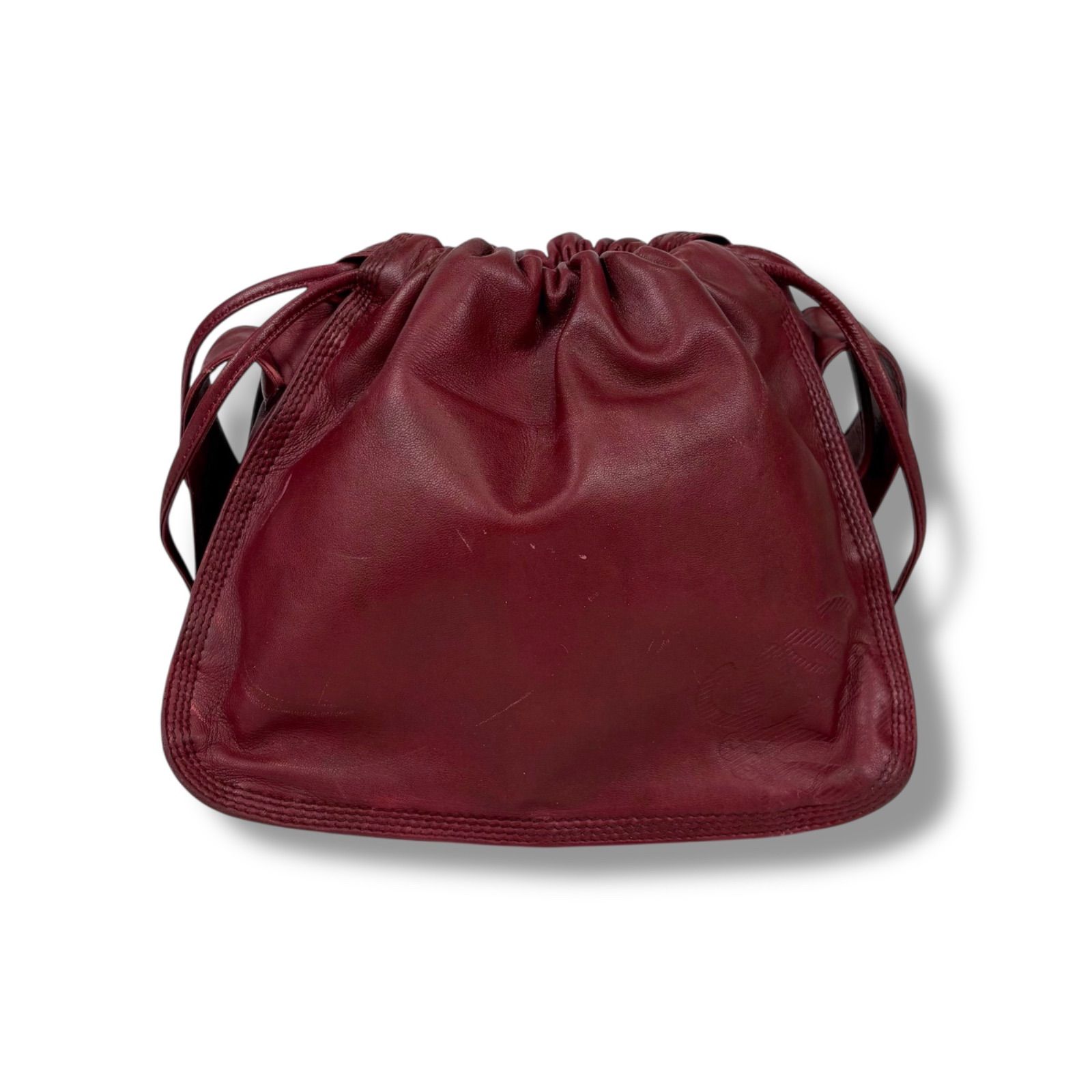ロエベ LOEWE 巾着型　ショルダーバッグ　アナグラムロゴ　ブラック　シボ LOEWE ロエベ ショルダーバッグ 巾着バッグ アナグラム ロゴ
