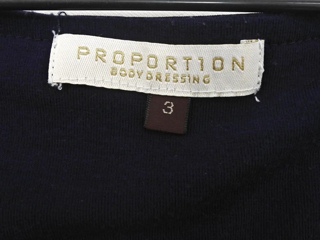 PROPORTION プロポーション ボディドレッシング フレアスリーブ ボーダー ブラウス シャツ size3/紺 ■◆ レディース