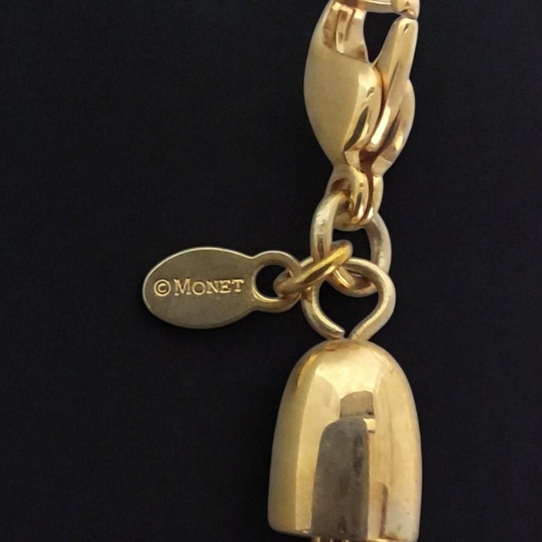 美品 MONET モネ ネックレス スクリュー コンビ ゴールド シルバー 
