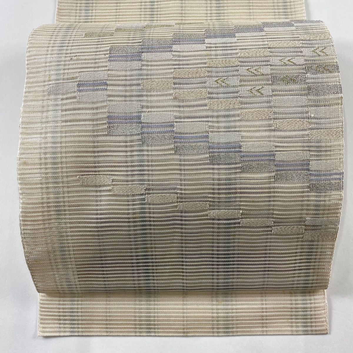 D9 美品 夏物 羅 波模様 黒 白 金 全通 正絹 絽 紗 松葉仕立て名古屋帯 名古屋帯 正絹 夏 仕立て上がり 夏帯 絽 黒 ウロコ 鱗柄 新品 未