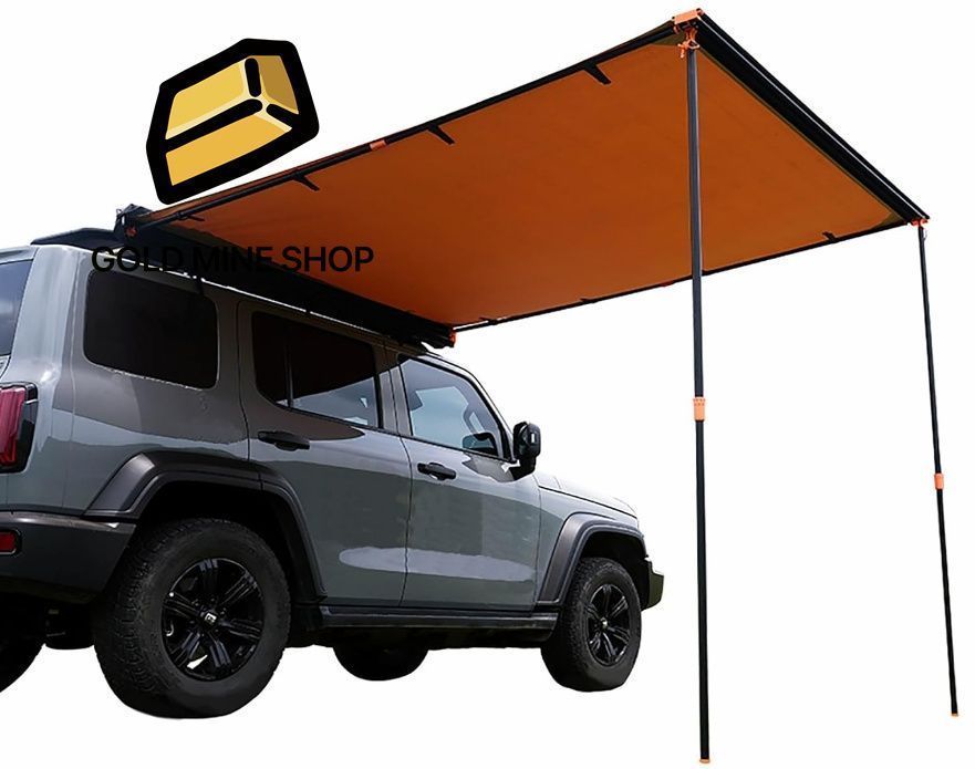 カーサイドタープ カーサイドオーニング サイドオーニング 車 車用オーニング 引き出し式ルーフラック 車用オーニング サンシェルター キャノピーテント SUV トラック バン キャンピングカー キャンプ用 140x250cm|55x98in