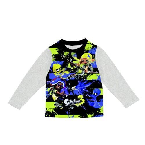 【新品・4営業日で発送】パジャマスプラ140グレー 光る 2TOPSニットパジャマ スプラトゥーン3