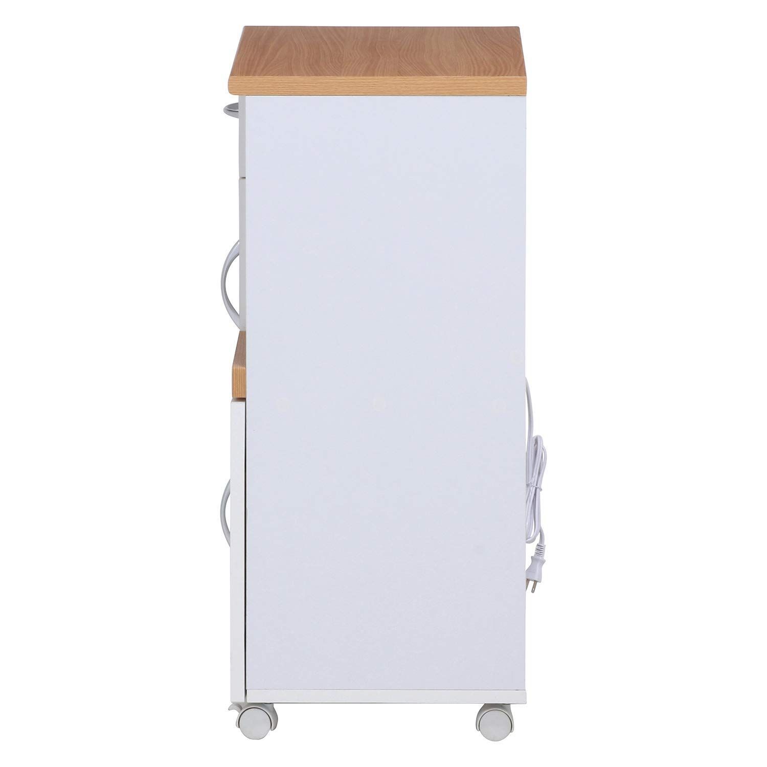 在庫処分】コンセント付き スライド棚 曇りガラス ホワイト 幅60