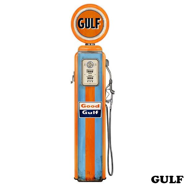 BIG ダイカット エンボスメタルサイン ガスポンプ GULF 看板ST0284 BIG ダイカット エンボスメタルサイン ガスポンプ GULF 看板