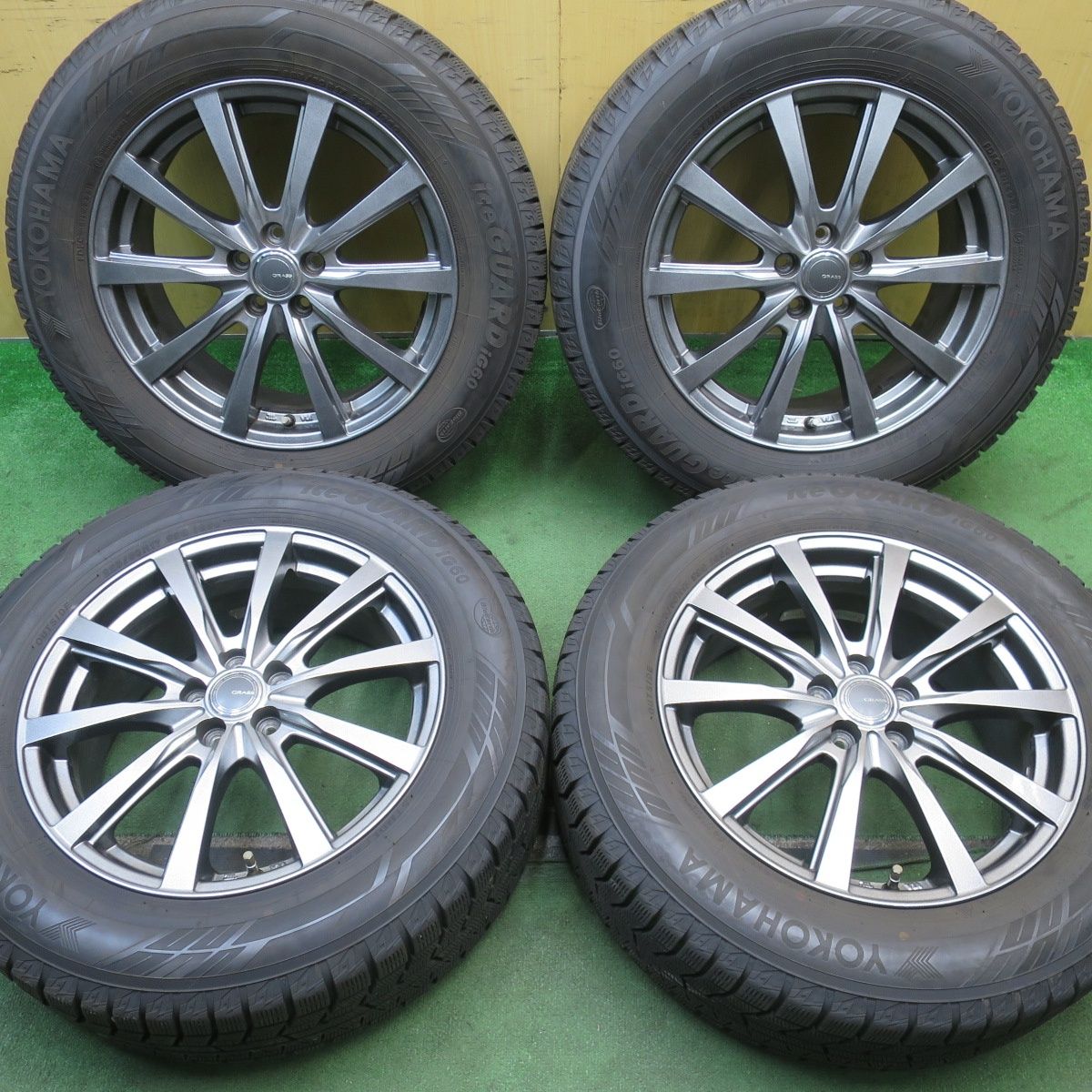 バリ溝 21年 キレイ 9.5分 XV 等 225 60R17 スタッドレス ヨコハマ アイスガード iG60 GRASS グラス 17インチ PCD100 5H 5093007NJス