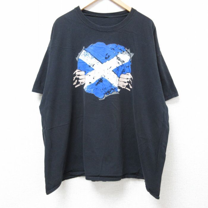 XL/古着 半袖 Tシャツ メンズ ATHLEIMNEACH 大きいサイズ クルーネック 黒 ブラック 24jul13 中古