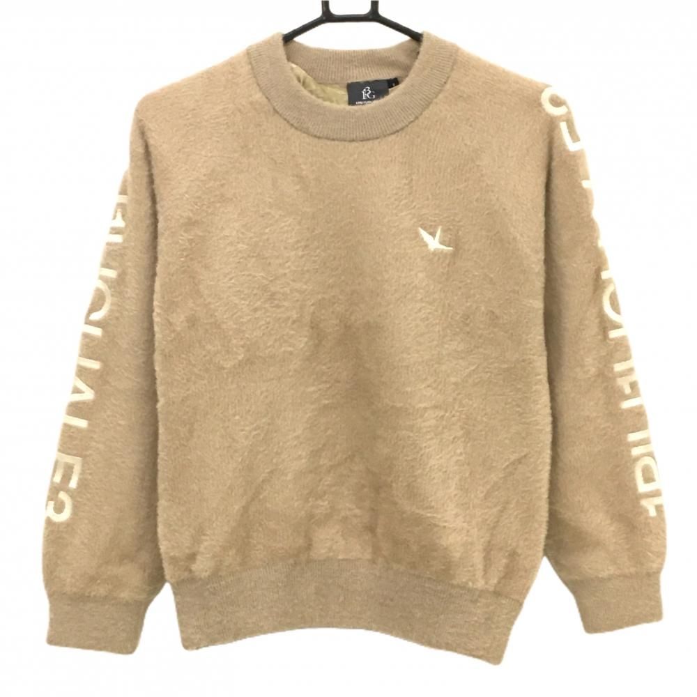 超 ウノピゥウノウグァーレトレ セーター ベージュ×白 蓄熱裏地 レディース II M ゴルフウェア 1PIU1UGUALE3