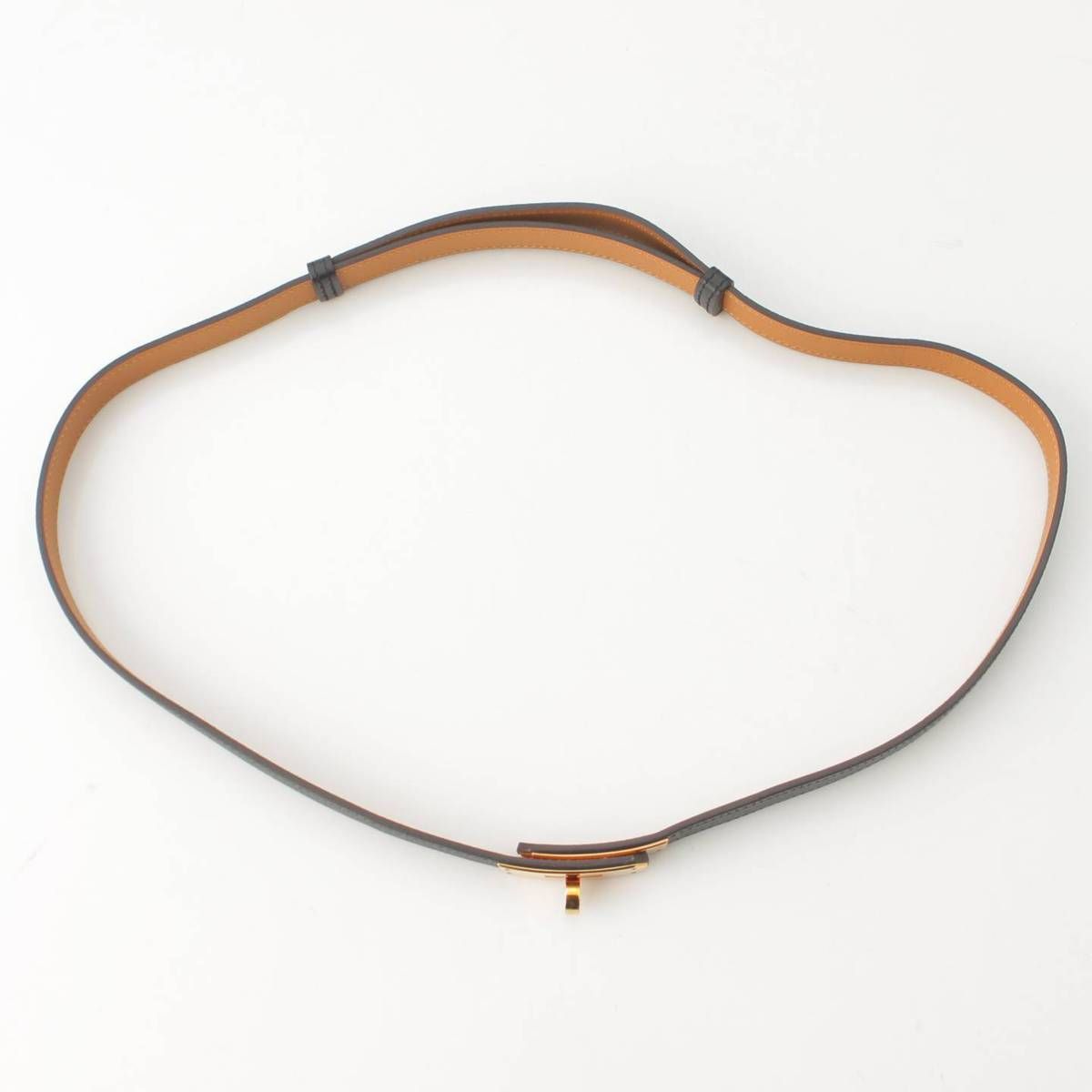 中古】美品 HERMES エルメス ケリーベルト ダークブラウン系