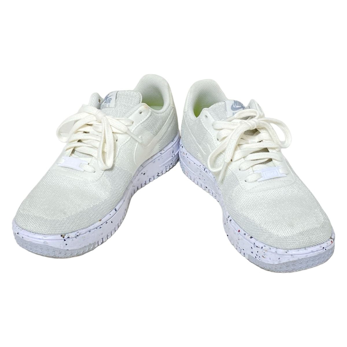 NIKE(ナイキ) スニーカー 25 メンズ エア フォース 1 クレーター フライニット DC4831-100 白&times;アイボリー&times;グレー インソール取外し可