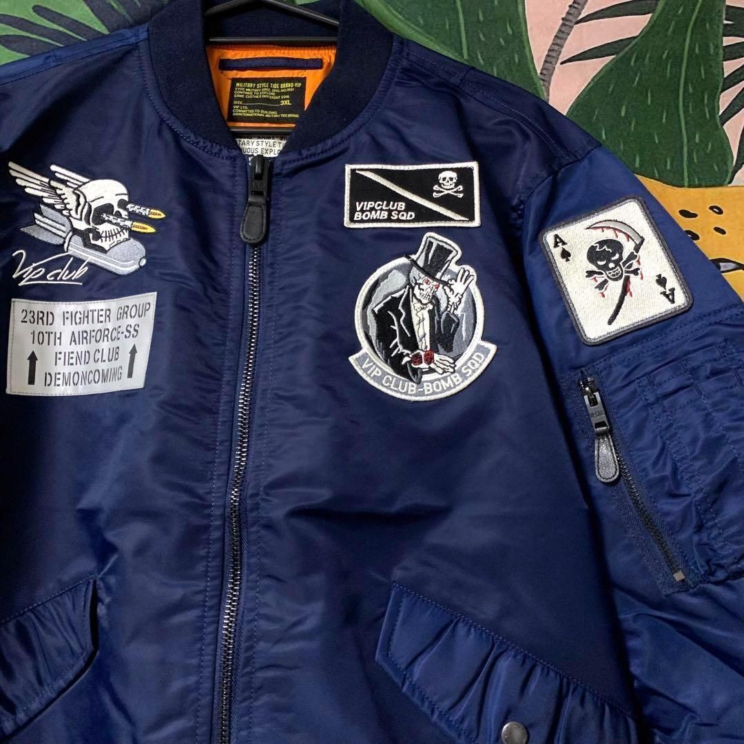 ミスフィッツ MA-1 ナイロンジャケット メンズ  アウター 新品 ネイビー ミスフィッツ MA-1 ナイロンジャケット メンズ アウター 新品