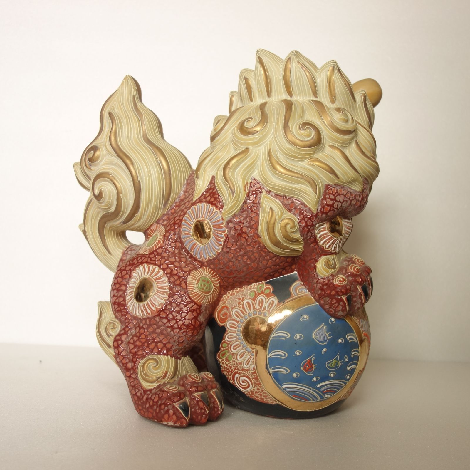九谷焼 八幡窯 獅子（狛犬）陶器 - メルカリ
